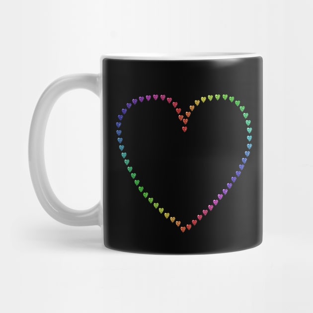 Sparkle Rainbow Heart Silhouette by Art by Deborah Camp